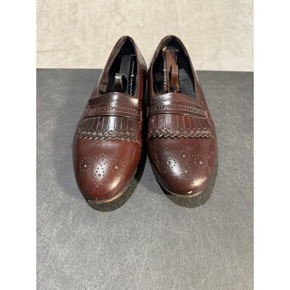 Bally Shoes Mens Size 10 W Brown Leather Loafers Kiltie Brogue Made Italy main image 8